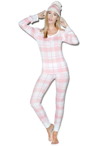 Pink Plaid Ski Bunny Set