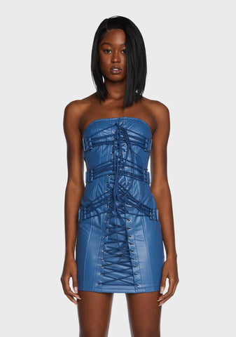 Sky All The Lovers Lace Up Mini Dress