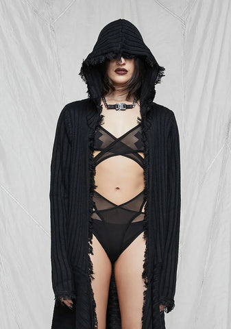 Synth Unisex Hooded Longline Cardigan