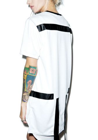 Max Leather Strips Tee - Black