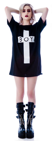 x BOY London Boy Cross Oversized Tee - Gold