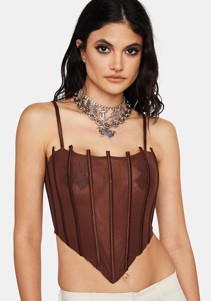 Mocha Limited Access Corset Top