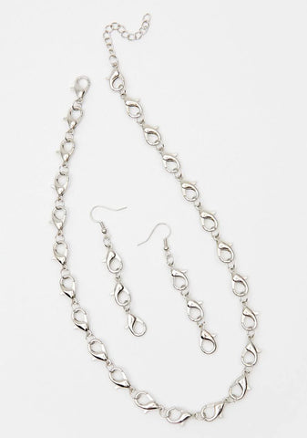 Hooked On You Necklace And Earrings Set