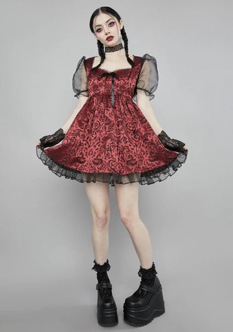 Hit The Ground Brocade Mini Dress