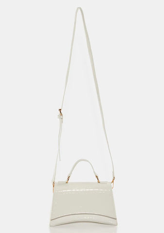 Remmy White Croc Handbag