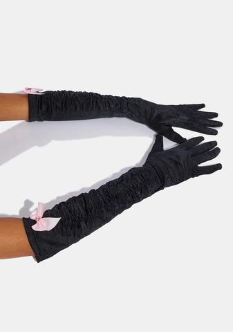 Noir Standing Ovation Elbow Gloves