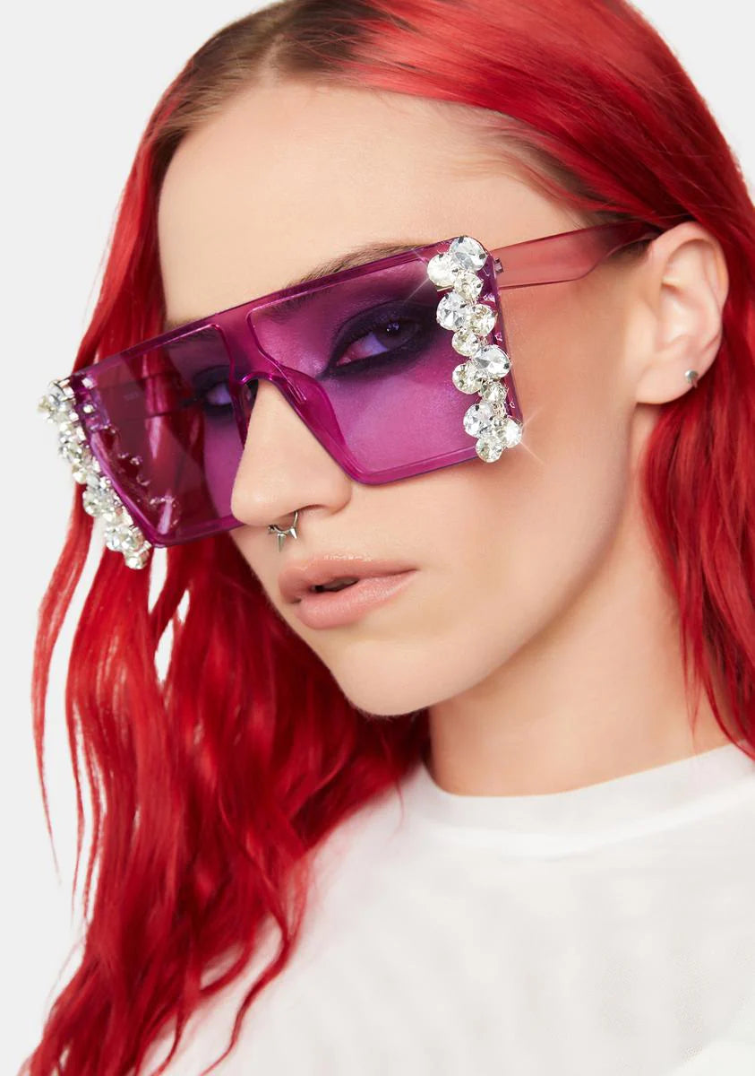Bling Before Me Shield Sunglasses