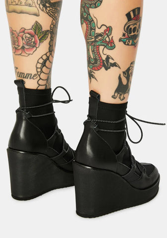 Atomic Wedge Lace-Up Booties