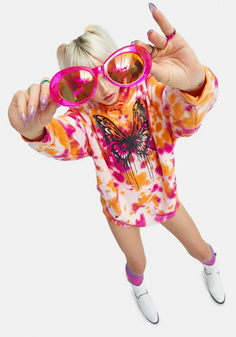 Never Let Go Tie Dye Butterfly Hoodie