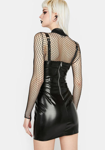 Vegan Leather Mini Dress