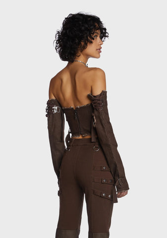 Echo Lace-Up Corset And Gloves Set