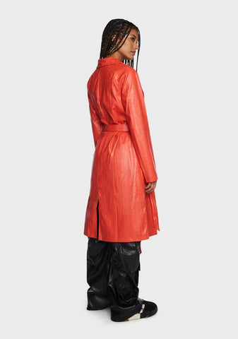 Tangerine Night On The Town Trench Coat
