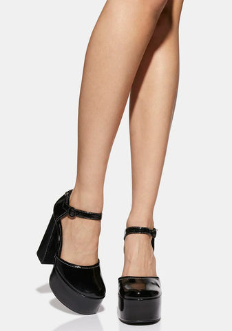 Rage Black Patent Platform Heels