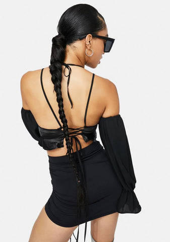 Keep Shaking Satin Crop Top