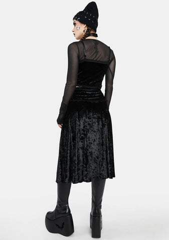 Darkest Romance Velvet Midi Skirt