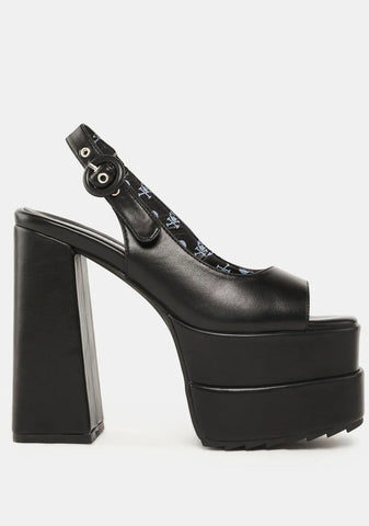 Say It Black Platform Heels