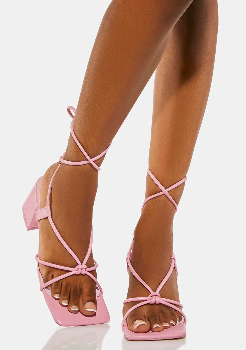 Pink Aloha Block Heels