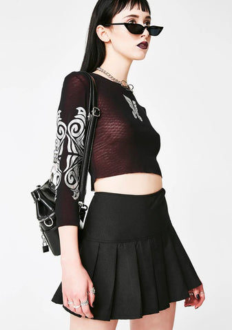 Midnight Pleated Mini Skirt