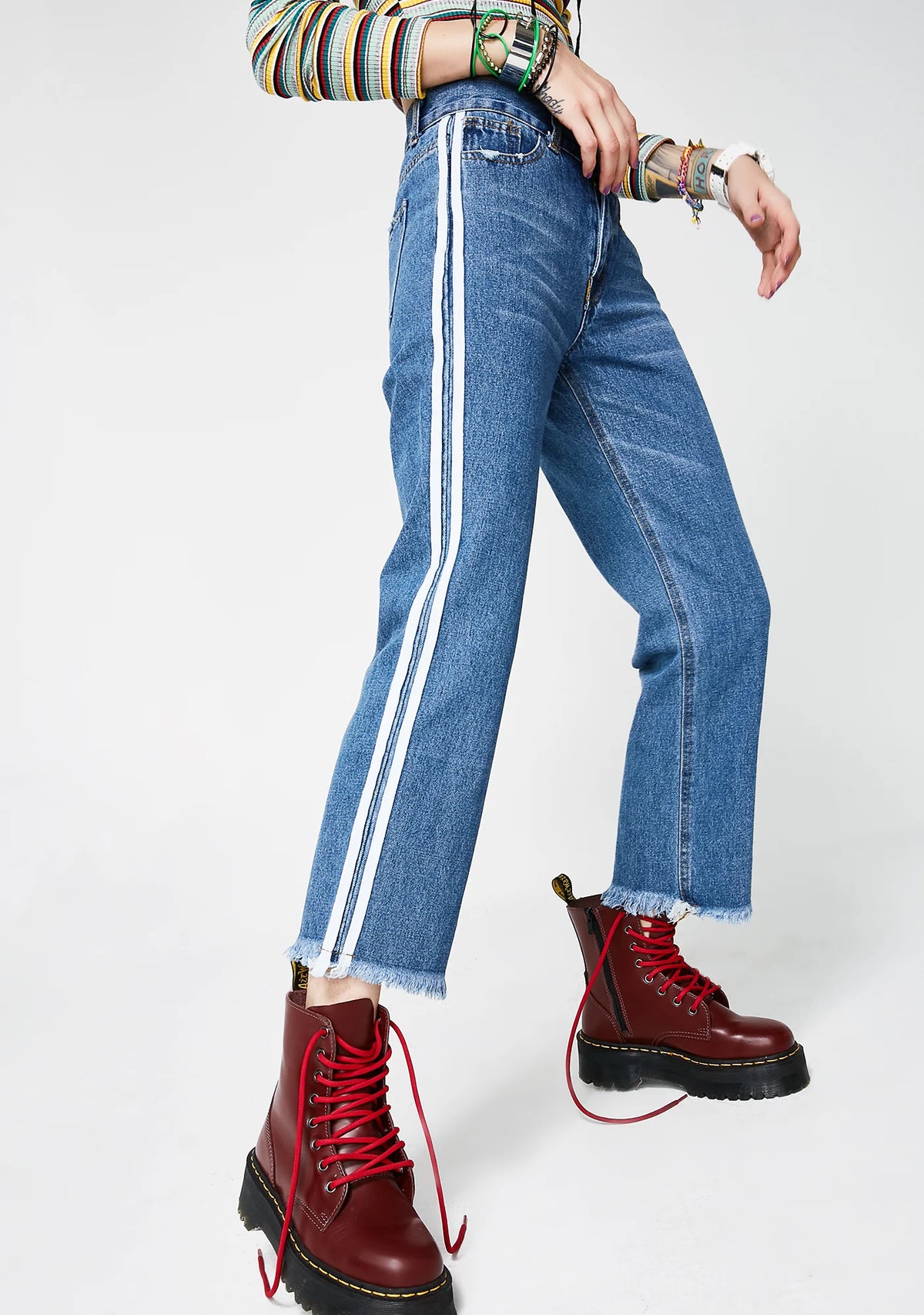 Fast Lane Striped Jeans