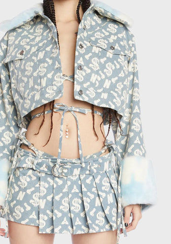 Monogram Denim Crop Jacket