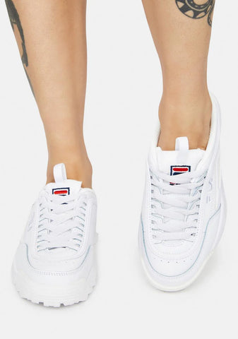 White Disruptor II Mule Sneakers