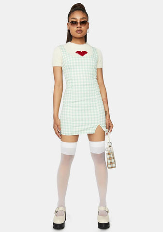 Mint Park Sunshine Gingham Mini Dress