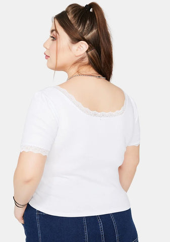 Lux Taken Advice Lace-Up Crop Top