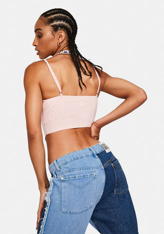 Diva Infinite Vibes Stretch Denim Hook Eye Bustier
