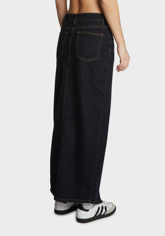 Split Midi Skirt - Dark Denim