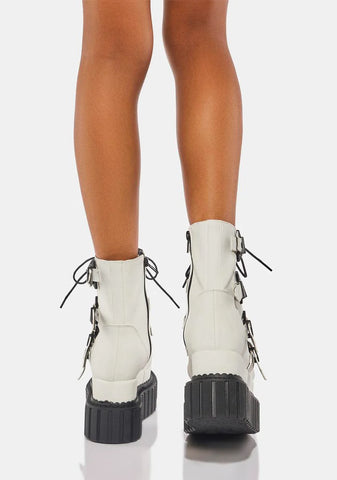 White Unstable Creeper Boots