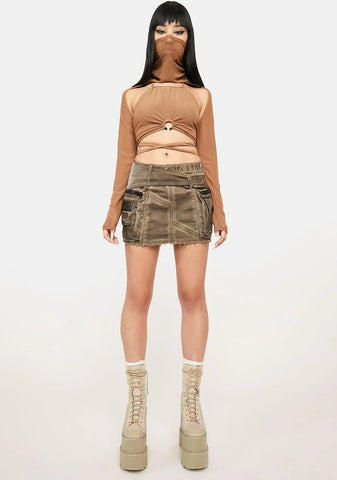 Atmosphere Long Sleeve O-Ring Wrap Top