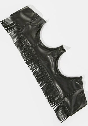 Ride A Cowboy Fringe Underbust Corset