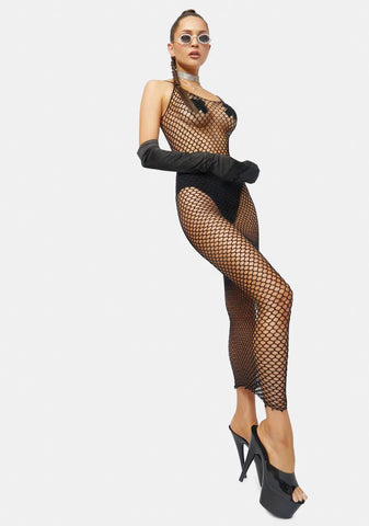 Model Misbehavior Fishnet Maxi Dress