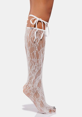 Icy Lunar Touch Lace Socks