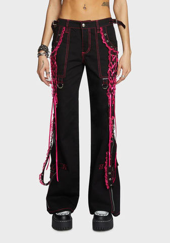 Pink Lace Dark Street Pants