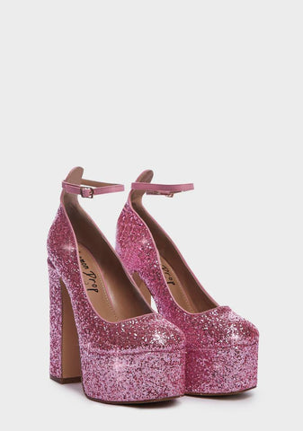 Pink Jubilee Platform Heels