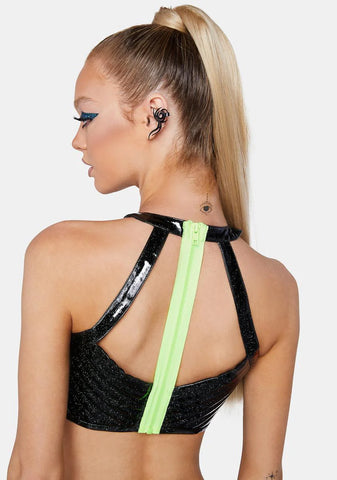 Onyx Rude Awakening Glitter Halter Top