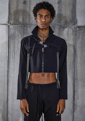 Snare Cropped Buckle Windbreaker