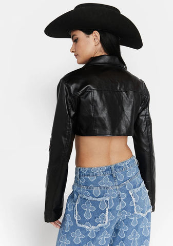 Drinks On Me Vegan Leather Jacket