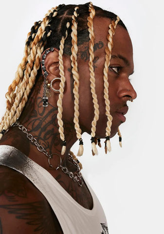 Distortion Drop Chain Roller Ear Cuffs