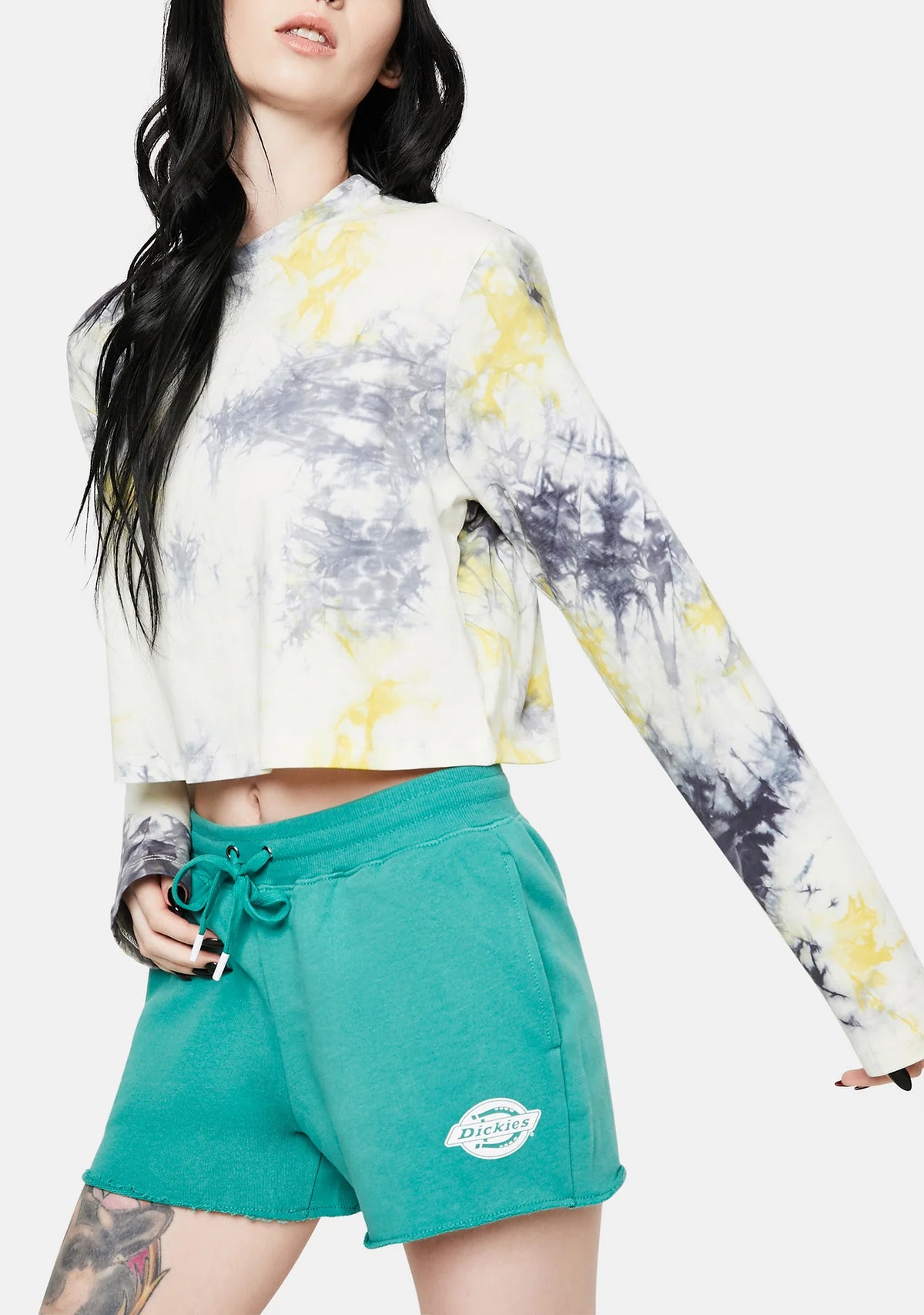 Bottle Green Pull On Fleece Shorts