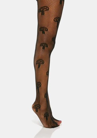 Wicked Mushroom Magic Fishnet Tights