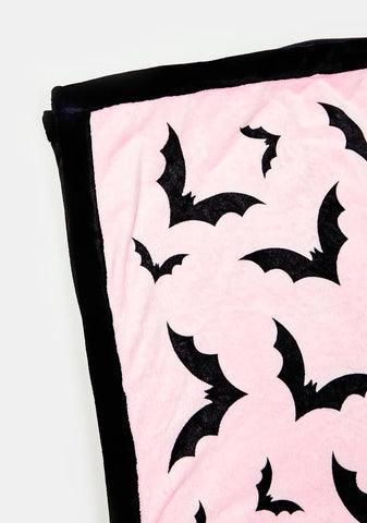 Sweet Bat Behavior Fleece Throw Blanket