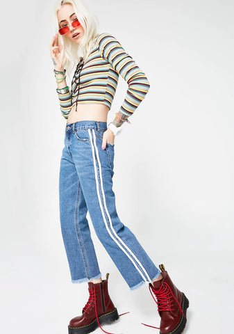 Fast Lane Striped Jeans