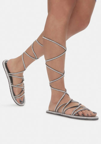Black Act Of Kindness Wrap Sandals