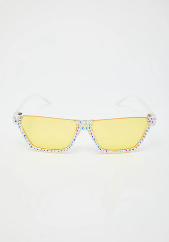 Zesty Eyes On The Prize Rhinestone Sunglasses