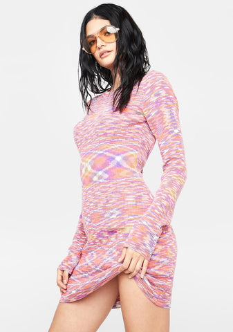 Coral I Was Your Best Knit Mini Dress