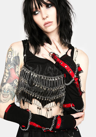 Red Lace Arm Warmers