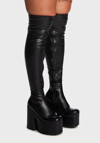 Wide Fit Not Ready Thigh High Boots