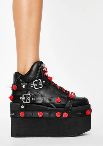 Roses Qozmo Bondage Platform Sneakers